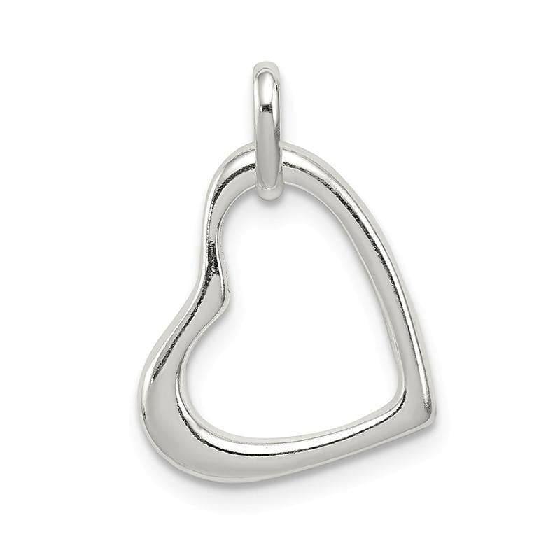 Sterling Silver Heart Pendant | Weight: 1.01 grams, Length: 18mm, Width: 14mm - Seattle Gold Grillz