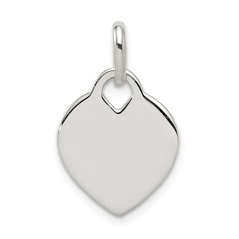 Sterling Silver Heart Pendant | Weight: 1.17 grams, Length: 21mm, Width: 14mm - Seattle Gold Grillz