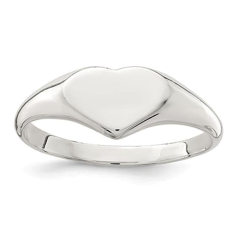 Sterling Silver Heart Signet Ring - Seattle Gold Grillz