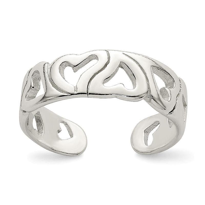 Sterling Silver Heart Toe Ring - Seattle Gold Grillz