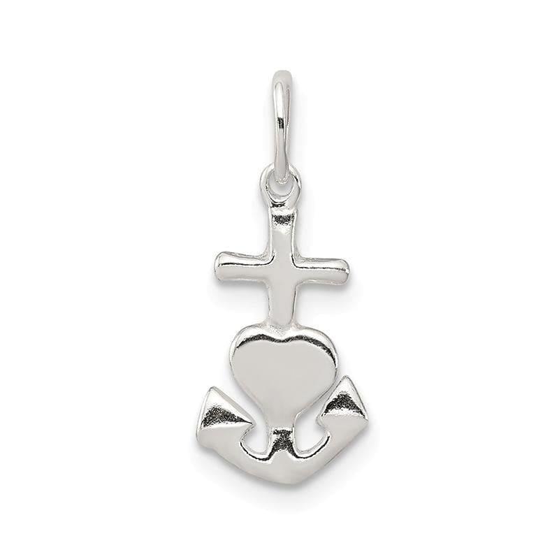Sterling Silver Hope, Faith, and Charity Charm | Weight: 0.49 grams, Length: 15mm, Width: 7mm - Seattle Gold Grillz