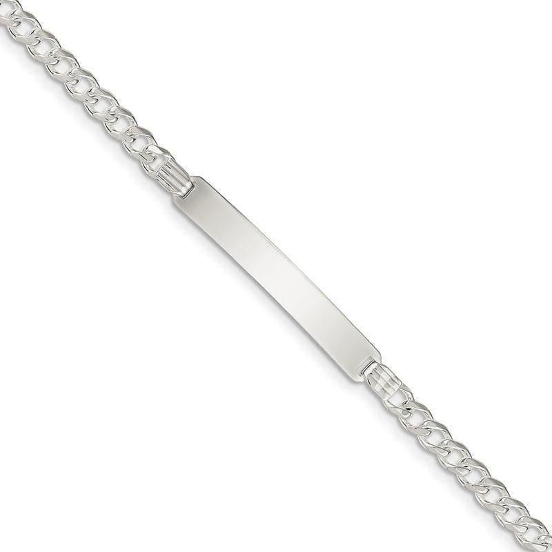 Sterling Silver ID Curb Link Bracelet | Weight: 7.55 grams, Length: 8mm, Width: 4mm - Seattle Gold Grillz