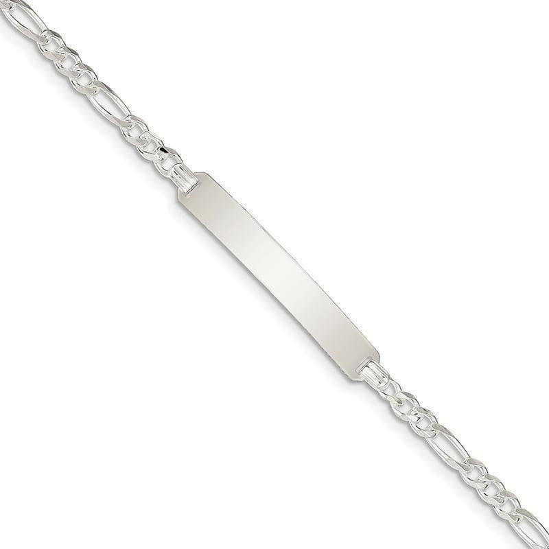 Sterling Silver ID Figaro Link Bracelet - Seattle Gold Grillz
