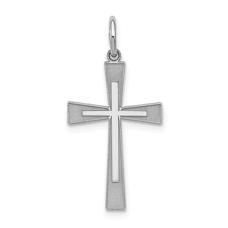Sterling Silver Laser Designed Cross Pendant | Weight: 0.57 grams, Length: 25mm, Width: 12mm - Seattle Gold Grillz