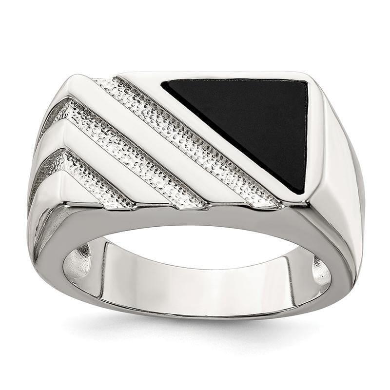 Sterling Silver Men's Onyx Ring - Seattle Gold Grillz