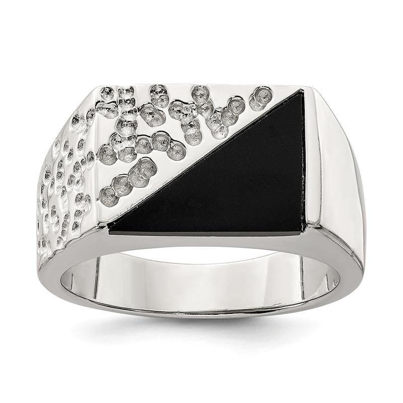 Sterling Silver Men's Onyx Ring - Seattle Gold Grillz