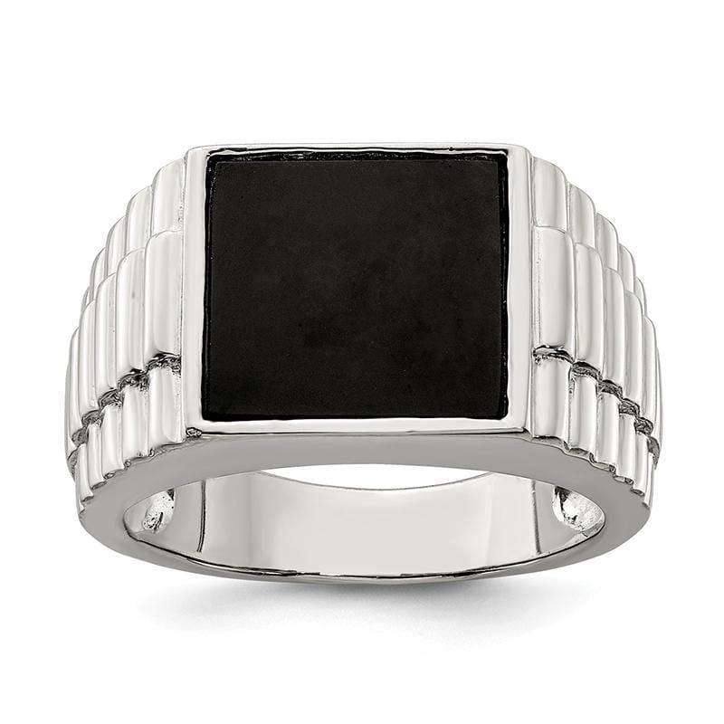 Sterling Silver Men's Onyx Ring - Seattle Gold Grillz