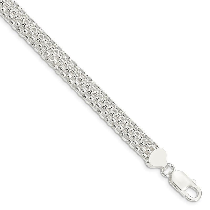 Sterling Silver Mesh Bracelet | Weight: 7.74 grams, Length: 7mm, Width: mm - Seattle Gold Grillz
