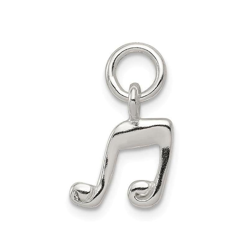 Sterling Silver Music Note Charm | Weight: 0.45 grams, Length: 12mm, Width: 10mm - Seattle Gold Grillz