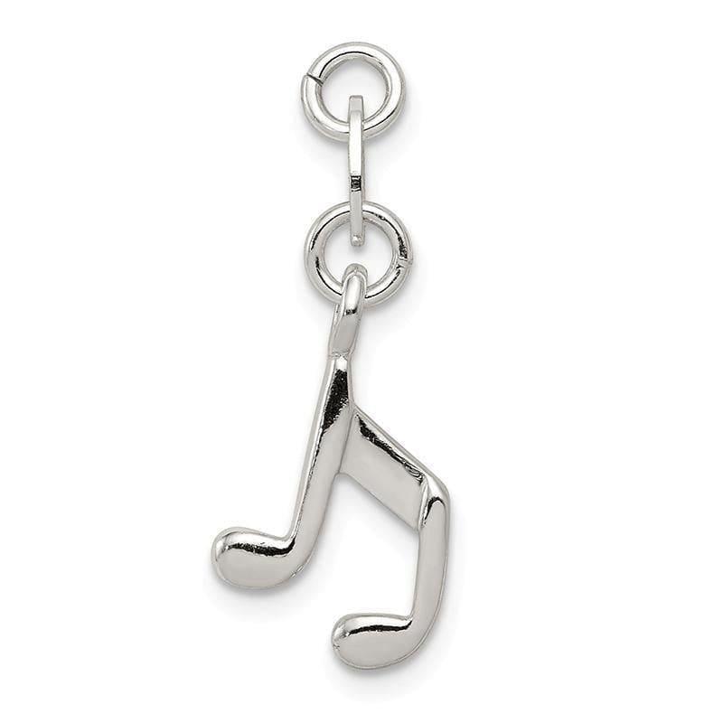 Sterling Silver Music Note Charm | Weight: 0.8 grams, Length: 15mm, Width: 9mm - Seattle Gold Grillz