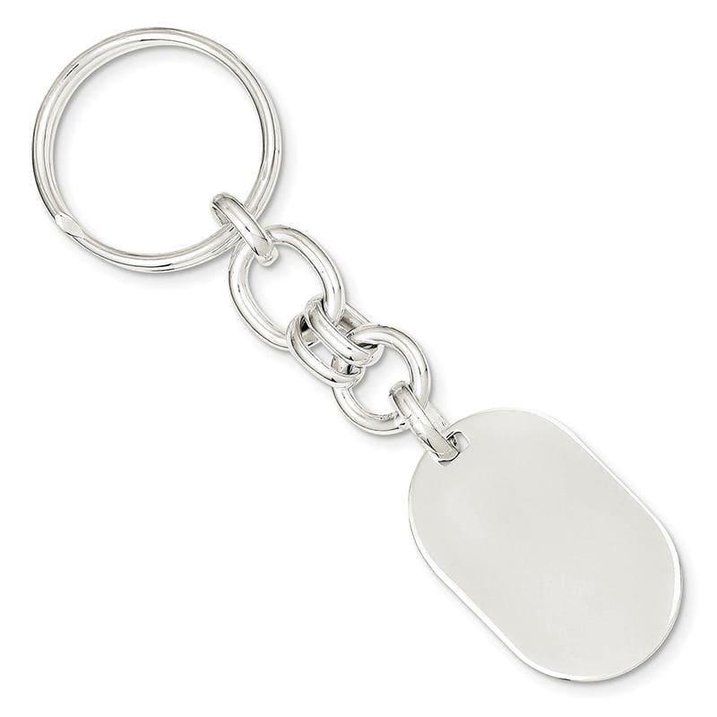 Sterling Silver Oval Key Ring | Weight: 17.1 grams, Length: mm, Width: mm - Seattle Gold Grillz