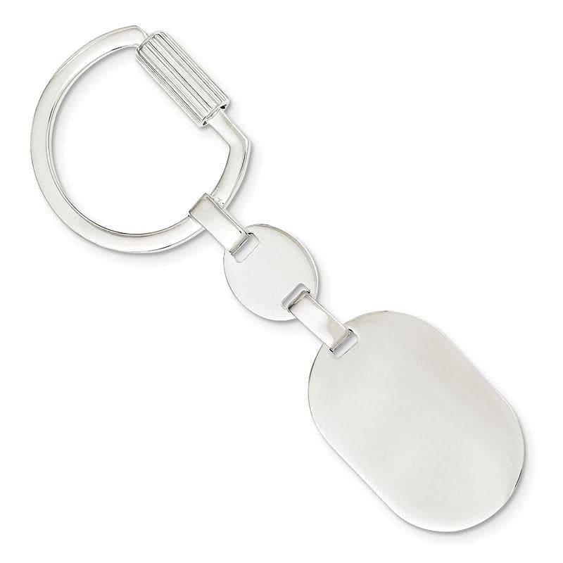 Sterling Silver Oval Key Ring | Weight: 18.9 grams, Length: mm, Width: mm - Seattle Gold Grillz