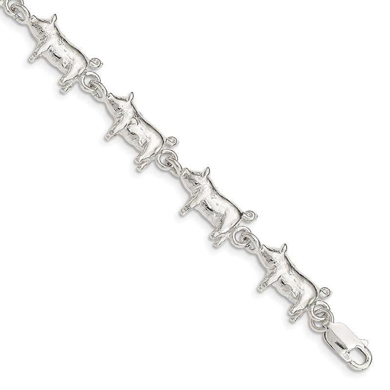 Sterling Silver Pig Bracelet | Weight: 11.63 grams, Length: 7mm, Width: mm - Seattle Gold Grillz