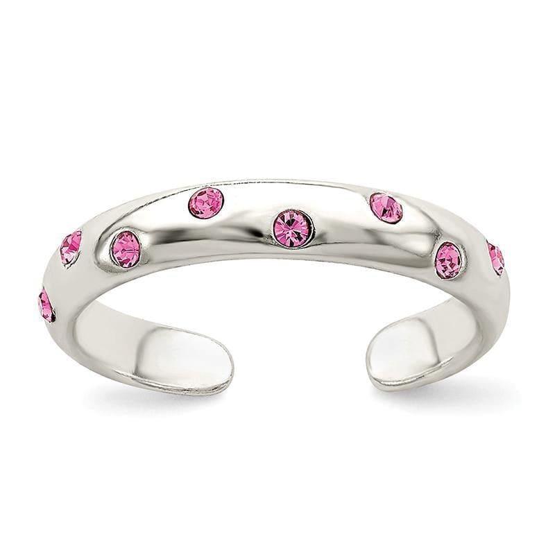 Sterling Silver Pink CZ Toe Ring - Seattle Gold Grillz
