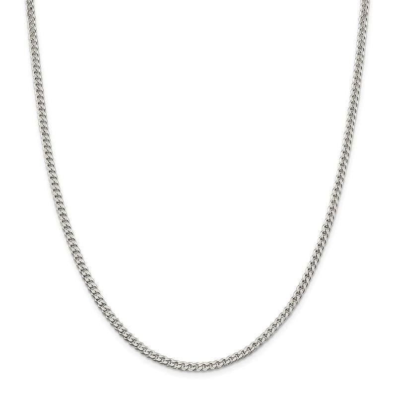 Sterling Silver Polished 3.15mm Curb Bracelet - Seattle Gold Grillz