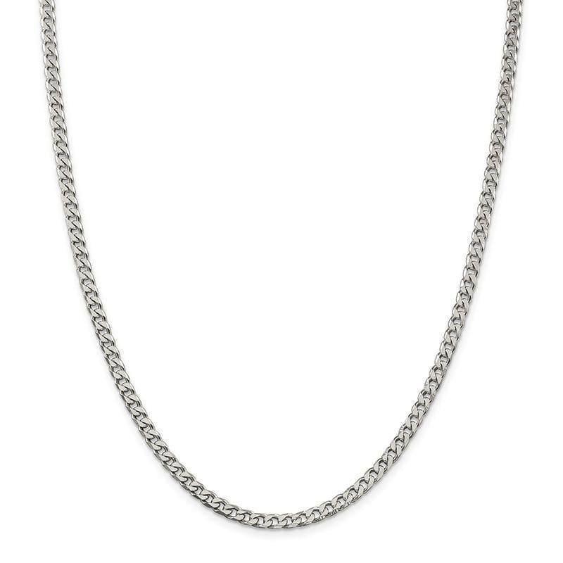 Sterling Silver Polished 3.5mm Curb Bracelet - Seattle Gold Grillz