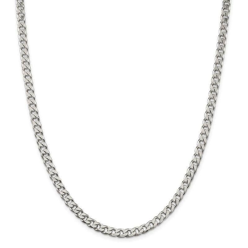 Sterling Silver Polished 4.5mm Curb Bracelet - Seattle Gold Grillz
