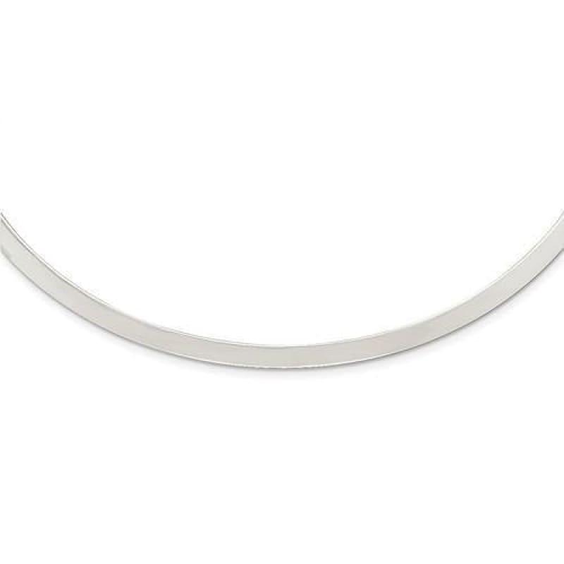 Sterling Silver Polished 4mm Neck Collar | Weight: 13.23 grams, Length: 18mm, Width: mm - Seattle Gold Grillz