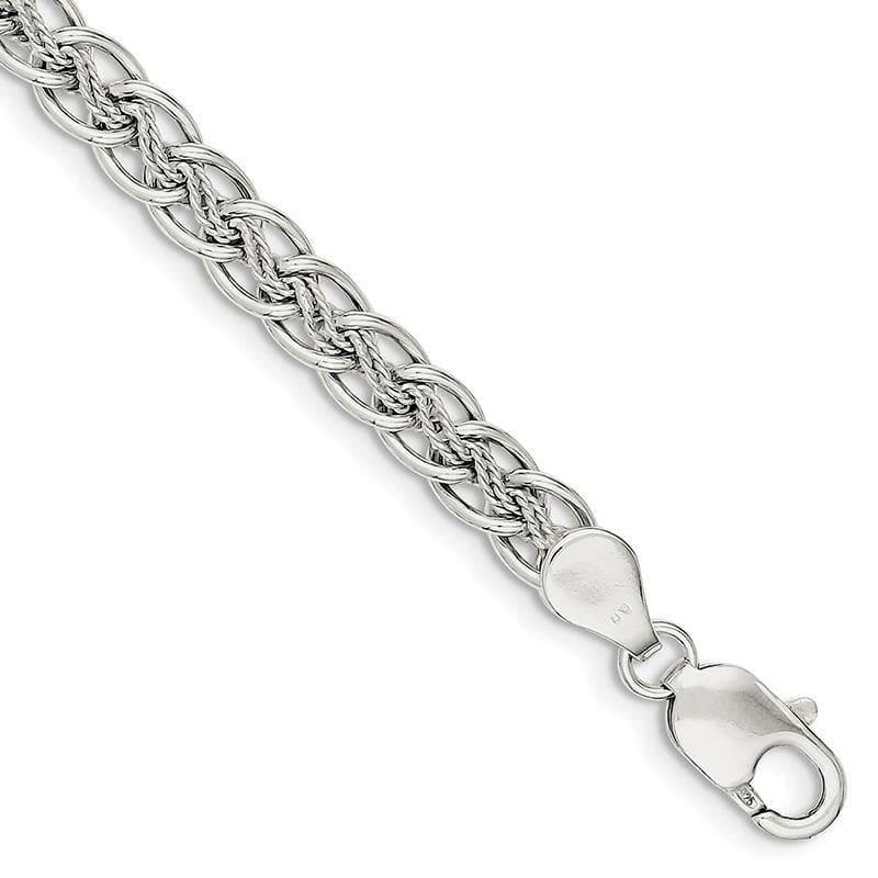 Sterling Silver Polished and Textured Fancy Bracelet | Weight: 13.58 grams, Length: 7.5mm, Width: mm - Seattle Gold Grillz