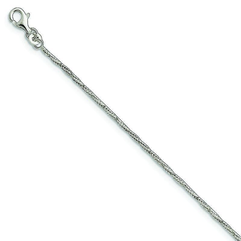 Sterling Silver Polished Anklet | Weight: 2.4 grams, Length: 9mm, Width: mm - Seattle Gold Grillz
