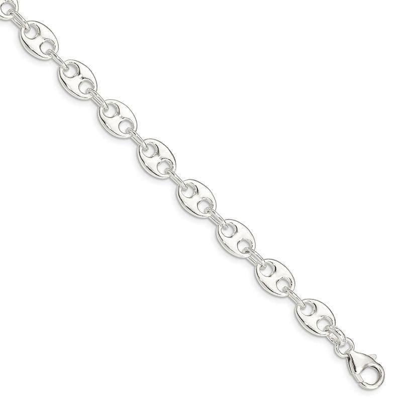 Sterling Silver Polished Bracelet | Weight: 12.23 grams, Length: 7.75mm, Width: mm - Seattle Gold Grillz