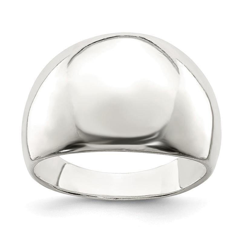 Sterling Silver Polished Cigar-band Ring - Seattle Gold Grillz