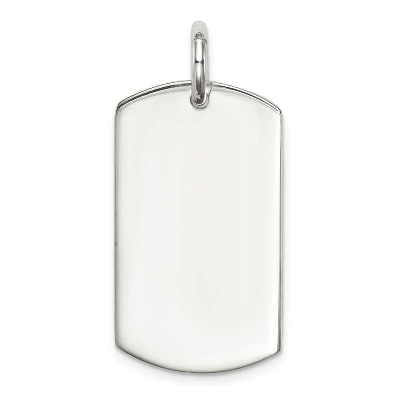 Sterling Silver Polished Dog Tag Pendant - Seattle Gold Grillz