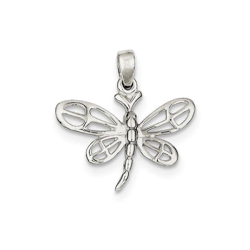 Sterling Silver Polished Dragonfly Pendant - Seattle Gold Grillz