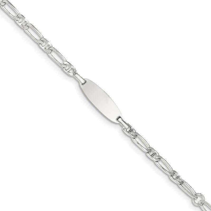 Sterling Silver Polished Engraveable Childrens ID Bracelet - Seattle Gold Grillz