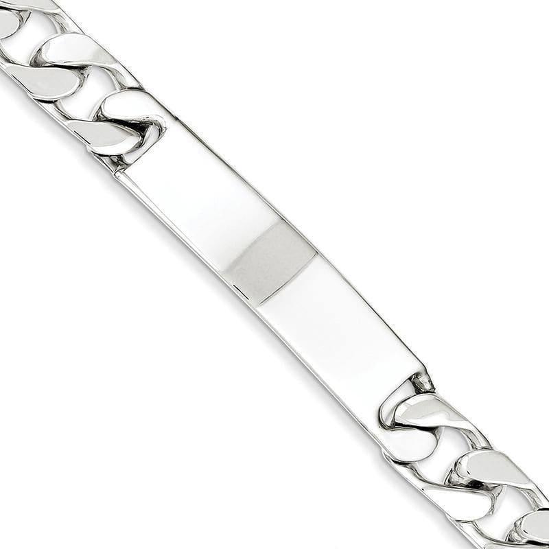 Sterling Silver Polished Engraveable Curb Link ID Bracelet - Seattle Gold Grillz