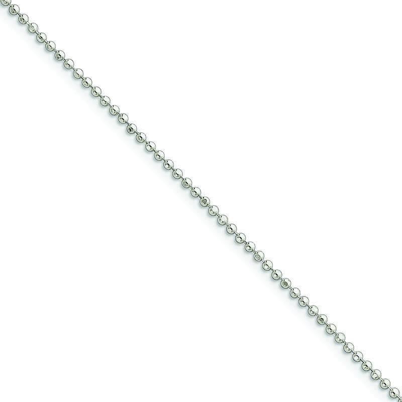Sterling Silver Polished Fancy Beaded Anklet | Weight: 3 grams, Length: 9mm, Width: mm - Seattle Gold Grillz