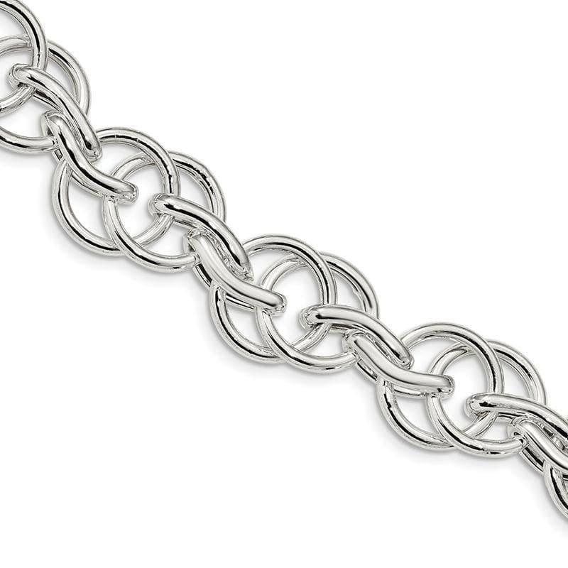 Sterling Silver Polished Fancy Link 8.5 inch Bracelet | Weight: 20.99 grams, Length: 8.5mm, Width: 16.5mm - Seattle Gold Grillz