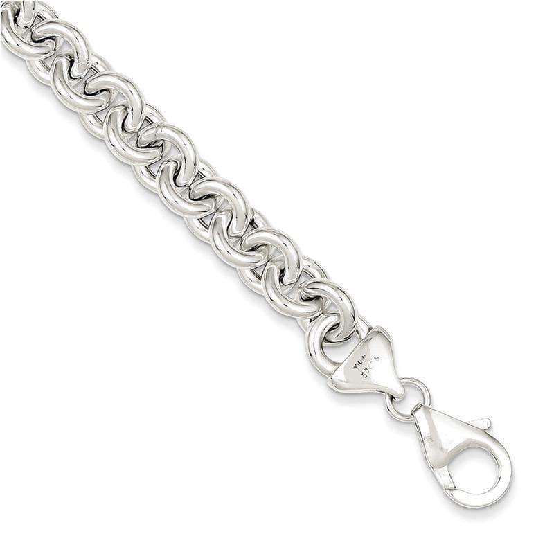 Sterling Silver Polished Fancy Link Bracelet | Weight: 10.58 grams, Length: 7.75mm, Width: mm - Seattle Gold Grillz