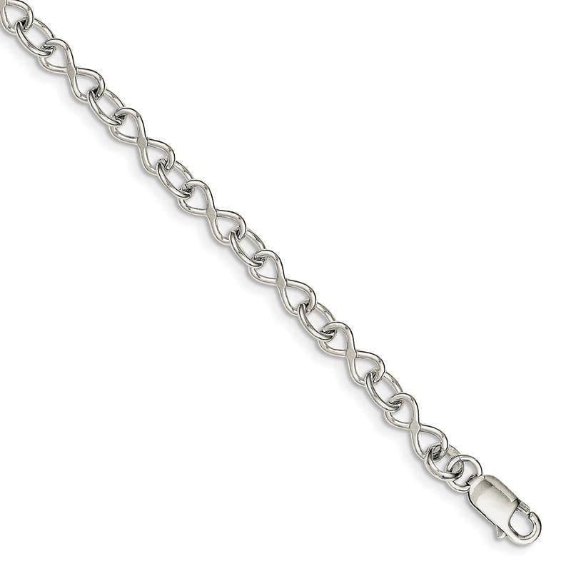 Sterling Silver Polished Fancy Link Bracelet | Weight: 6.7 grams, Length: 7.5mm, Width: mm - Seattle Gold Grillz