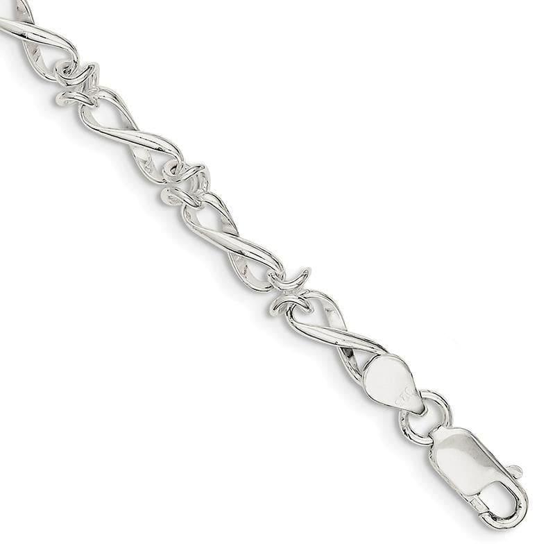 Sterling Silver Polished Fancy Link Bracelet | Weight: 7.8 grams, Length: 7.5mm, Width: mm - Seattle Gold Grillz