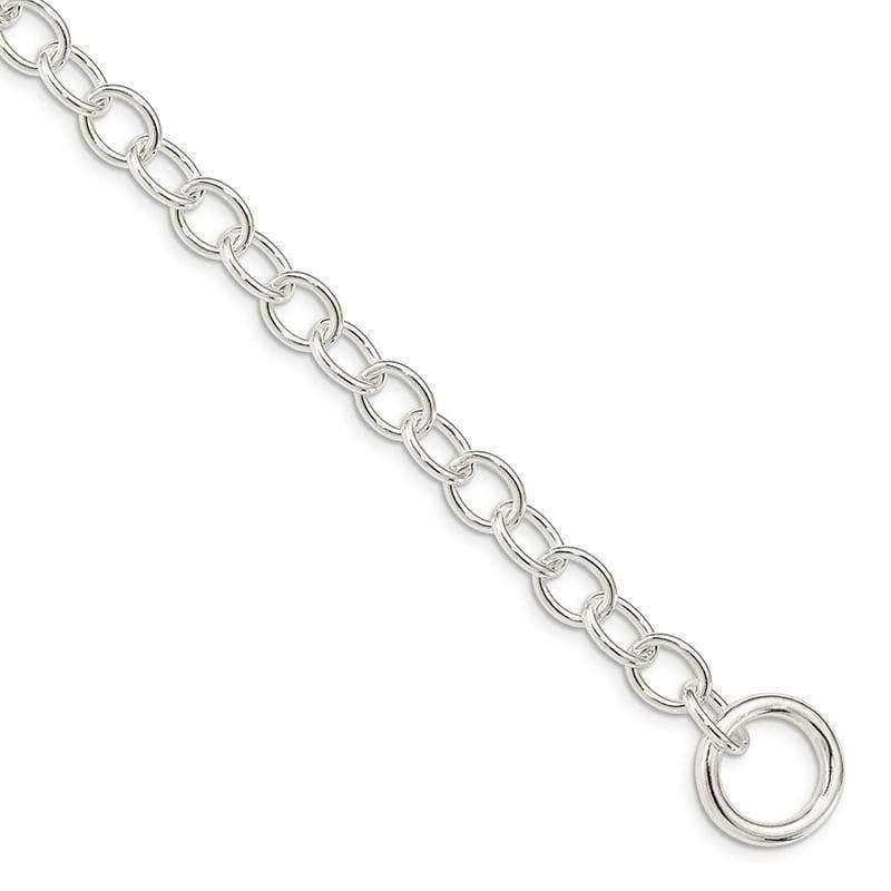 Sterling Silver Polished Fancy Link Toggle Bracelet | Weight: 12.02 grams, Length: 7.5mm, Width: mm - Seattle Gold Grillz