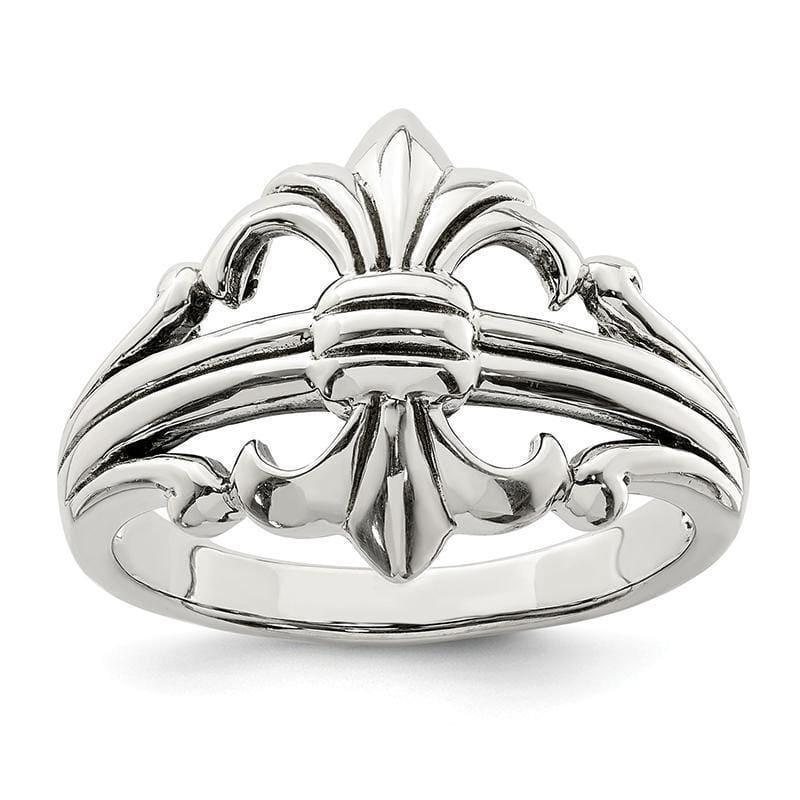 Sterling Silver Polished Fleur de Lis Ring - Seattle Gold Grillz