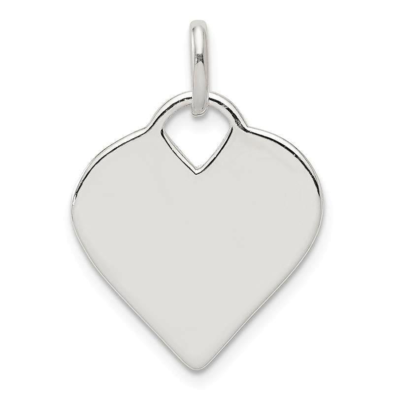 Sterling Silver Polished Heart Charm | Weight: 1.44 grams, Length: 25mm, Width: 18mm - Seattle Gold Grillz