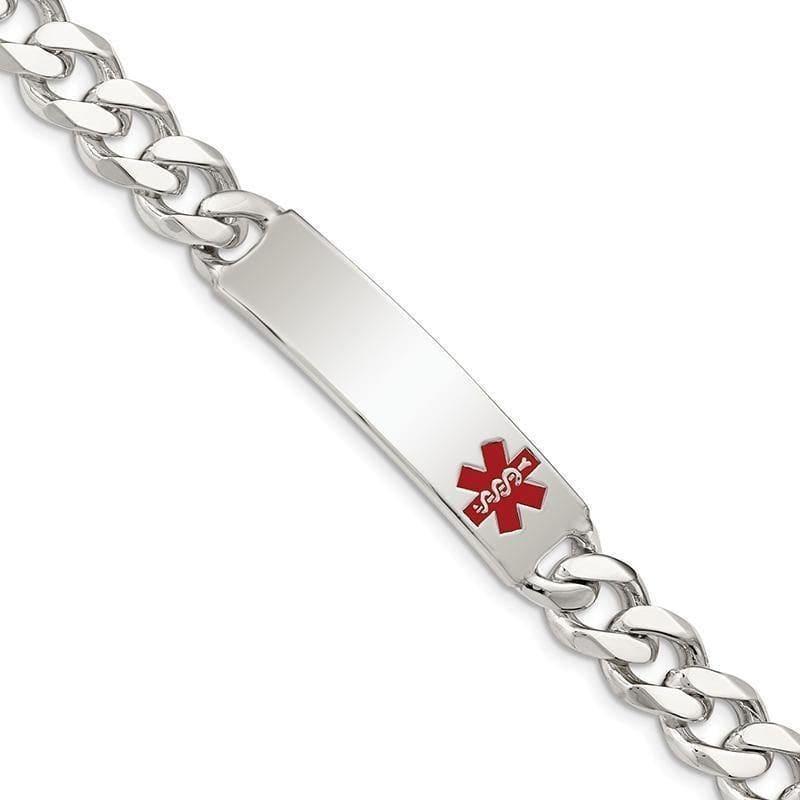 Sterling Silver Polished Medical Curb Link ID Bracelet - Seattle Gold Grillz