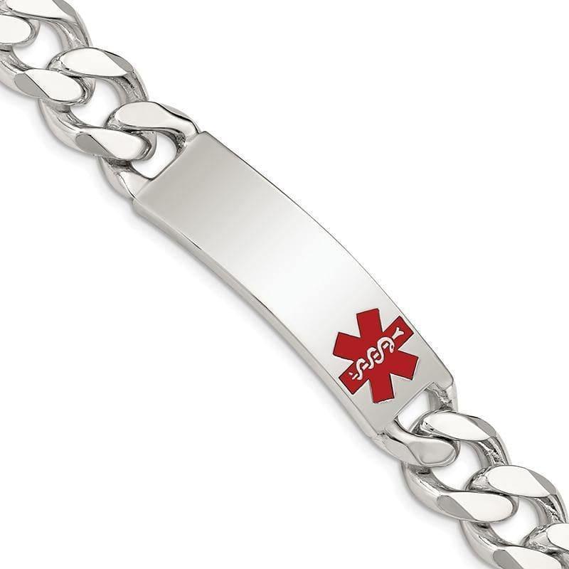 Sterling Silver Polished Medical Curb Link ID Bracelet - Seattle Gold Grillz