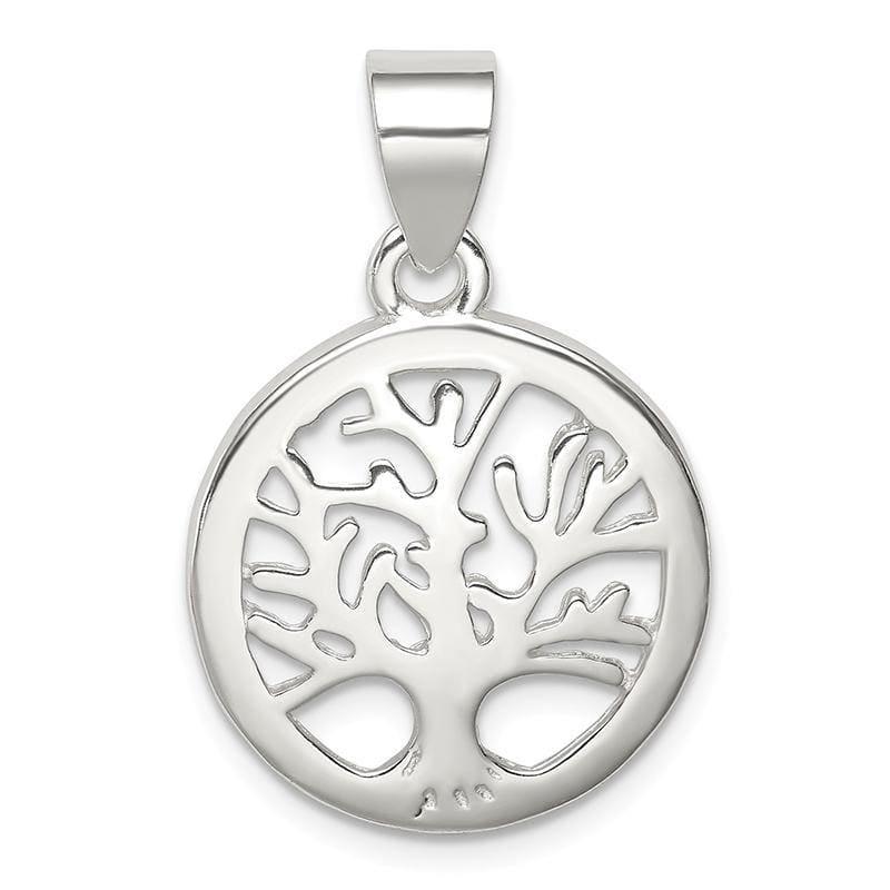 Sterling Silver Polished Round Tree Pendant | Weight: 2.07 grams, Length: mm, Width: mm - Seattle Gold Grillz