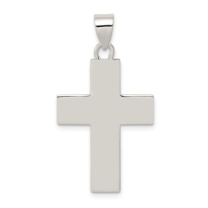 Sterling Silver Polished The Lords Prayer Cross Pendant | Weight: 1.13 grams, Length: 32mm, Width: 18mm - Seattle Gold Grillz