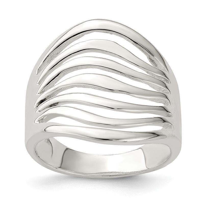 Sterling Silver Polished Wave Ring - Seattle Gold Grillz