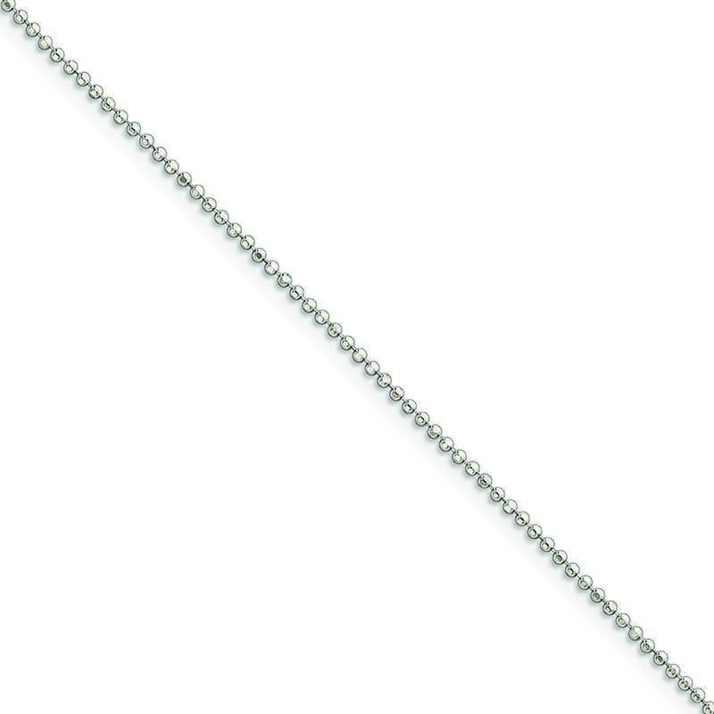 Sterling Silver Polished with 1.5in ext. Anklet | Weight: 1.79 grams, Length: 9mm, Width: mm - Seattle Gold Grillz