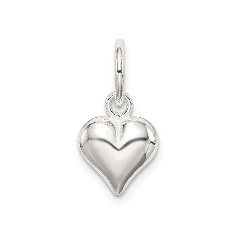 Sterling Silver Puff Heart Charm - Seattle Gold Grillz