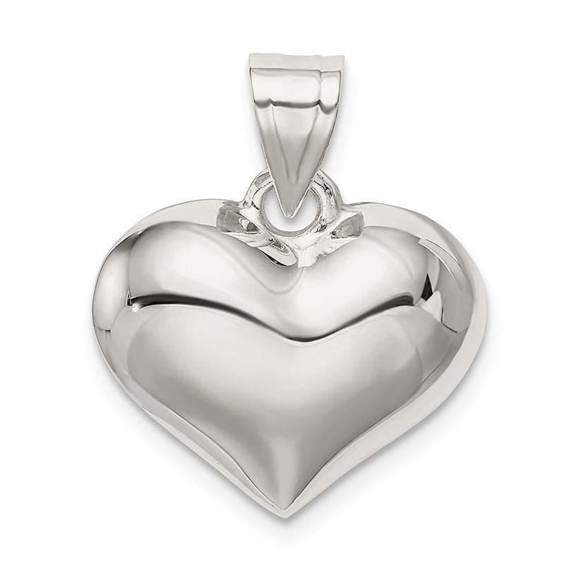 Sterling Silver Puffed Heart Charm - Seattle Gold Grillz