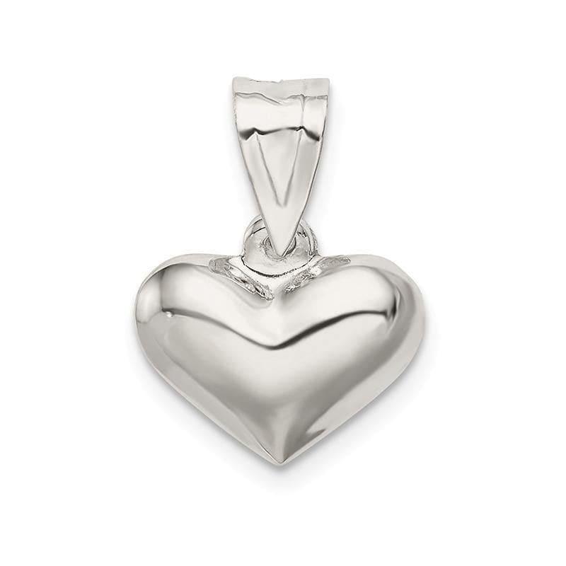 Sterling Silver Puffed Heart Charm | Weight: 0.9 grams, Length: 16mm, Width: 13mm - Seattle Gold Grillz