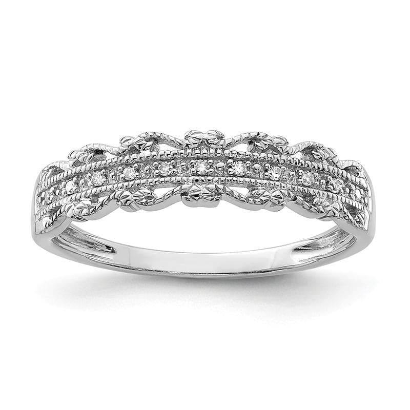 Sterling Silver Rhodium Diam. Band - Seattle Gold Grillz
