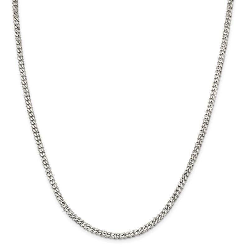 Sterling Silver Rhodium-plated 3.5mm Curb Chain - Seattle Gold Grillz