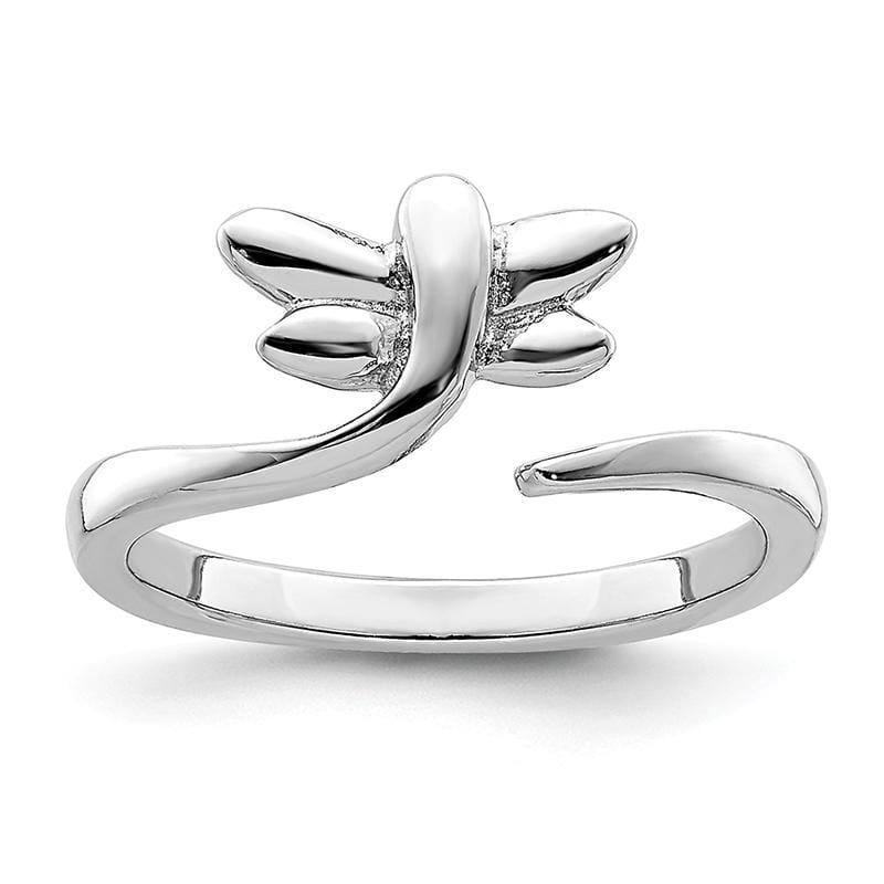 Sterling Silver Rhodium-plated Dragonfly Toe Ring - Seattle Gold Grillz